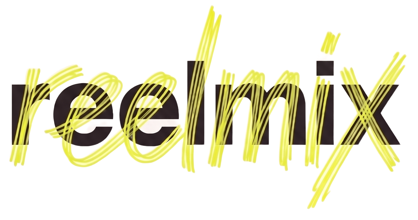 reelmix wordmark with lime marker strokes